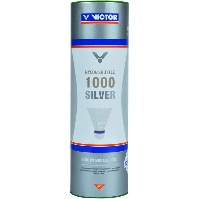 Buis met 6 badminton shuttles Victor Nylon Shuttle 1000