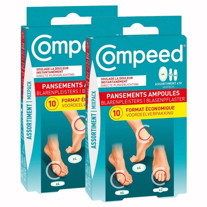 2stuks Compeed® Pleister Blaren – Mixpack – 3-in-1-verpakking