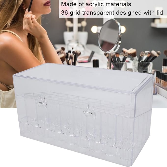 36 Vakken Stofdicht Transparant Lippenstift Opbergdoos Organizer Opbergrek gray