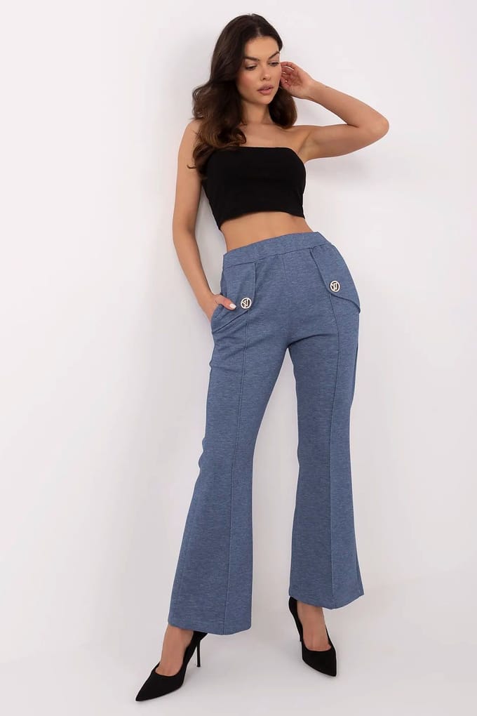 Sculpted Button Pants - Blauw - Blauw / One Size