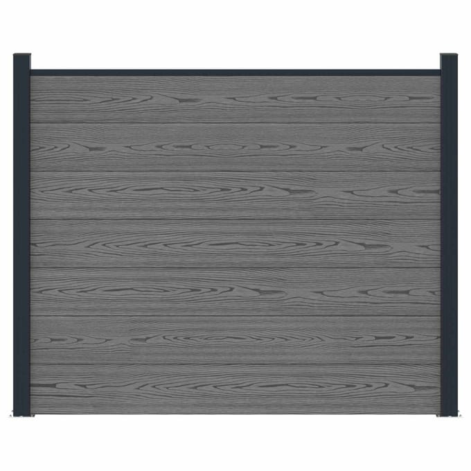 vidaXL - Hekpaneel - WPC - en - Aluminium - Grijs