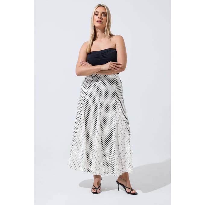 Limited Collection Zwartwitte Rok Met Stippen Size 44
