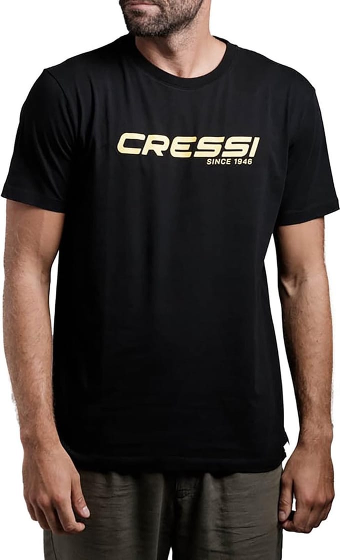 CRESSI T-SHIRT MAN ZWART/GEEL S