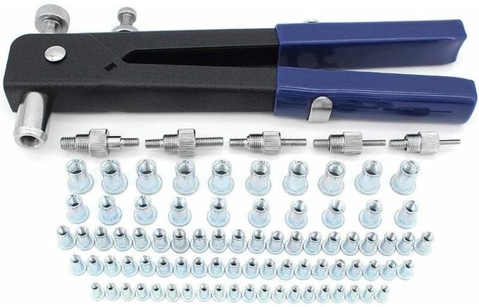 Set klinkmoeren met schroefdraad voor M3 M4 M5 M6 M8 draad, 106 stuks klinkmoerenset
