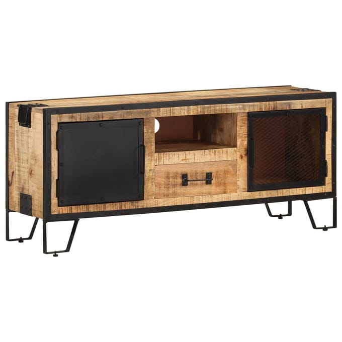 vidaXL - Tv-meubel - 110x31x46 - cm - ruw - mangohout