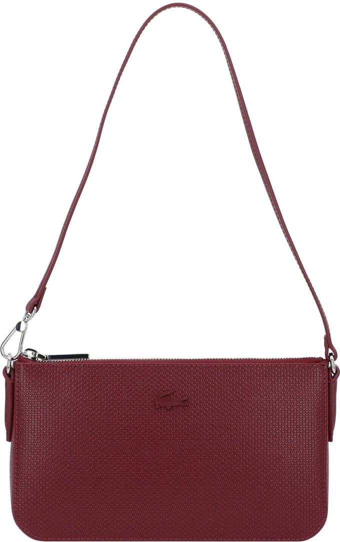 LACOSTE Leren Schoudertas Avondtas Chantaco Classics Shoulder Bag Zin Wijnrood