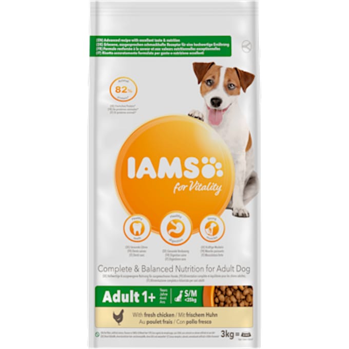 IAMS Advanced Nutrition Adult Small & Medium Dog met Kip - Dubbelpak: 2 x 3 kg