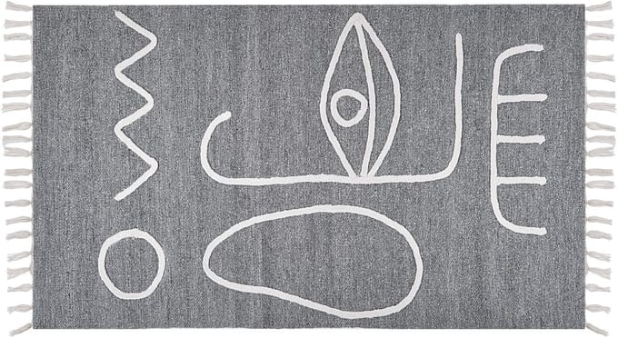 YAVU - Modern vloerkleed - Grijs - 80 x 150 cm - Polyester