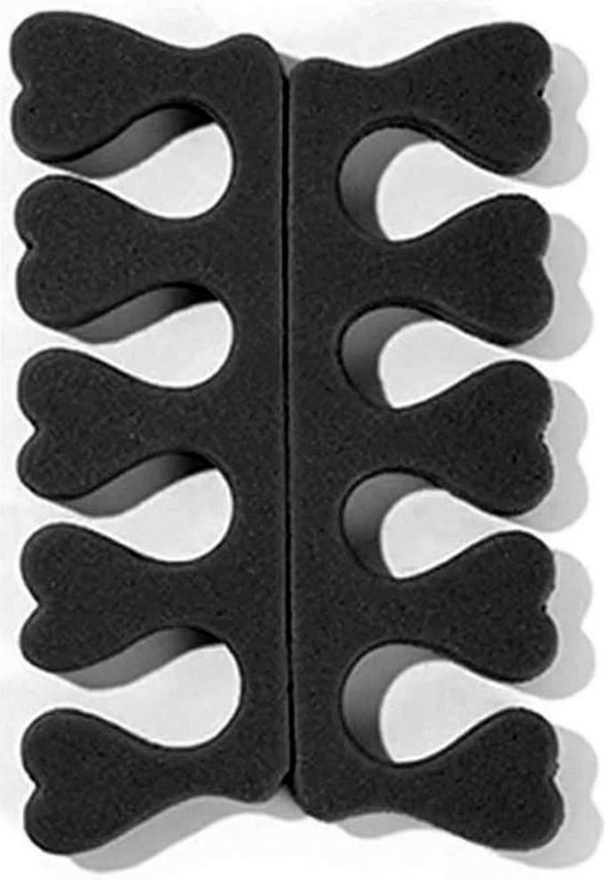 DW4Trading Foam Vinger & Teenspreiders - Zwart - 2 Stuks