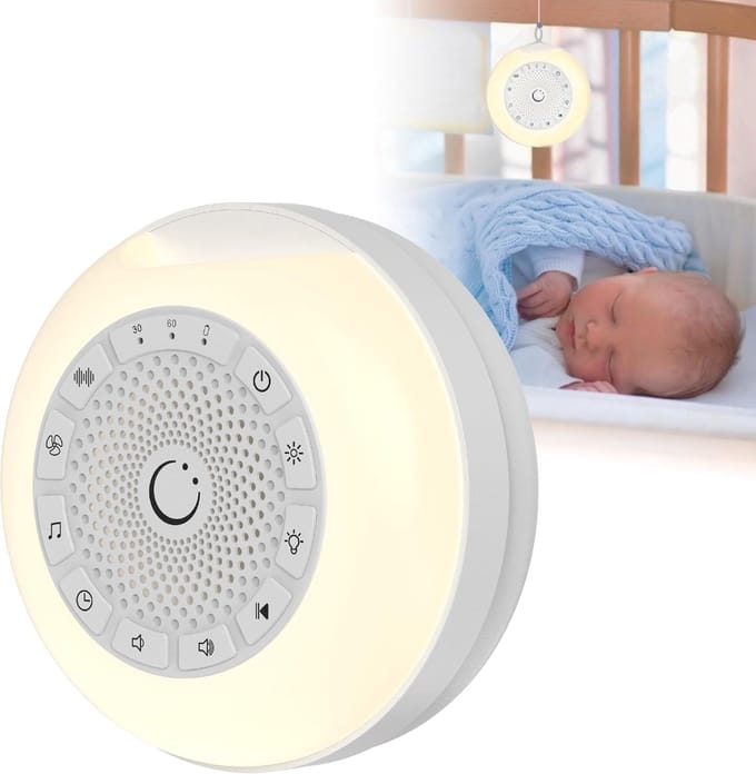 Mini Geluidsmachine - Witte Ruis - Baby Slaap - Compact Ontwerp - Draagbaar - Wit