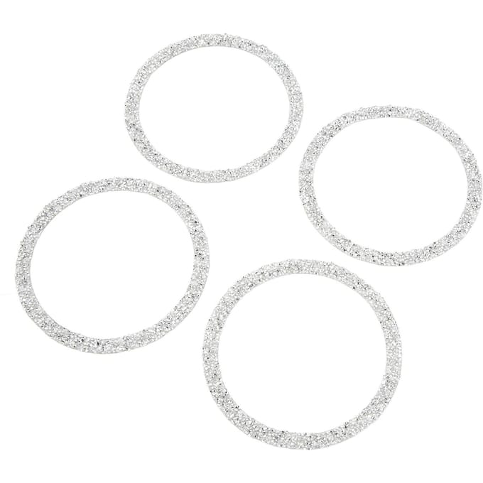 4 STUKS Bling Auto Luidspreker Afdekking Voertuig Deur Audio Luidspreker Reflecterende Sierringen Interieur Accessoires white