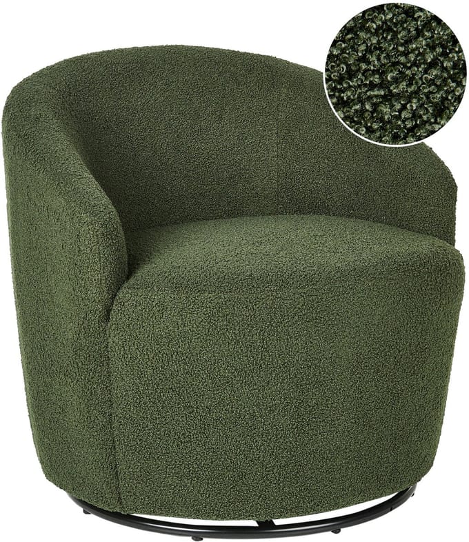 DAVIK - Fauteuil - Donkergroen - Bouclé