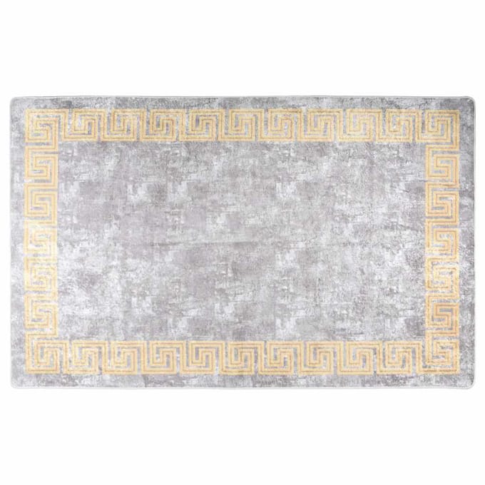 vidaXL - Vloerkleed - wasbaar - 160x230 - cm - grijs