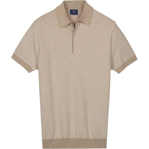 Baileys Polo Knitted Two-Tone Jacquard Texture Zand / male
