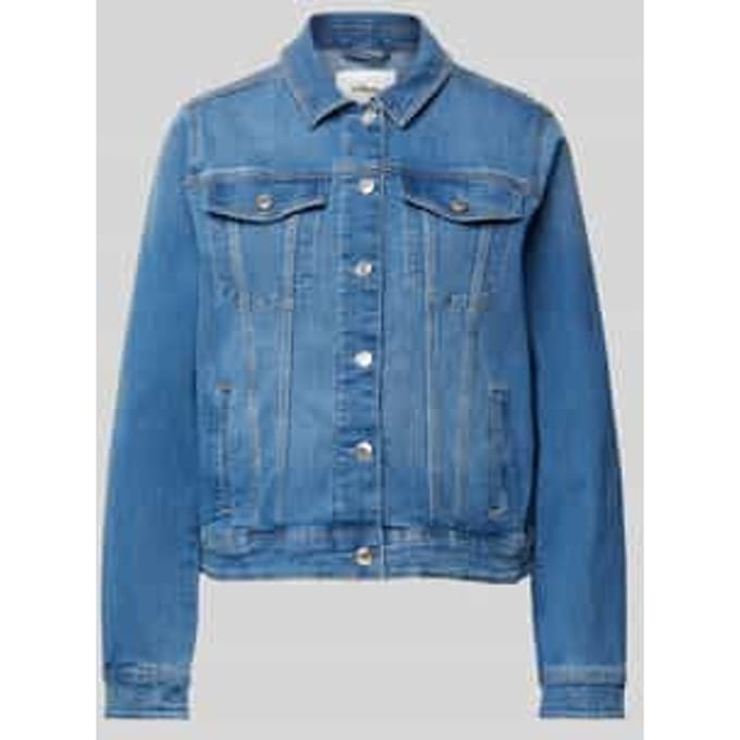 Regular fit jeansjack van katoenmix