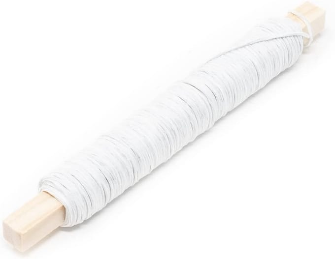Wikkeldraad op stok voor knutselen en bloemstukken, 0.8mm, 22 meter, Wit