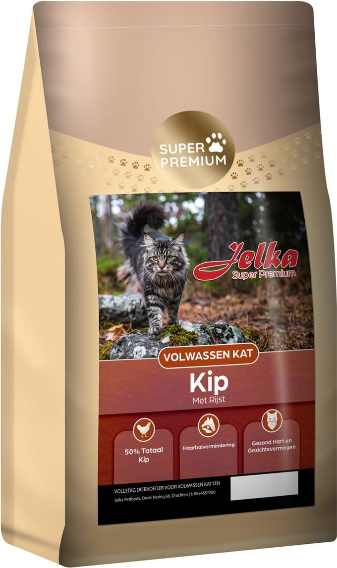 Jelka Super premium Kip met rijst 6KG Kattenvoeding