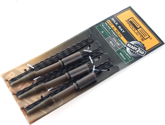 PB Products - Ready2Go Silk Ray Hit & Run Inline Leader 90 cm - 3 stuks - Silt