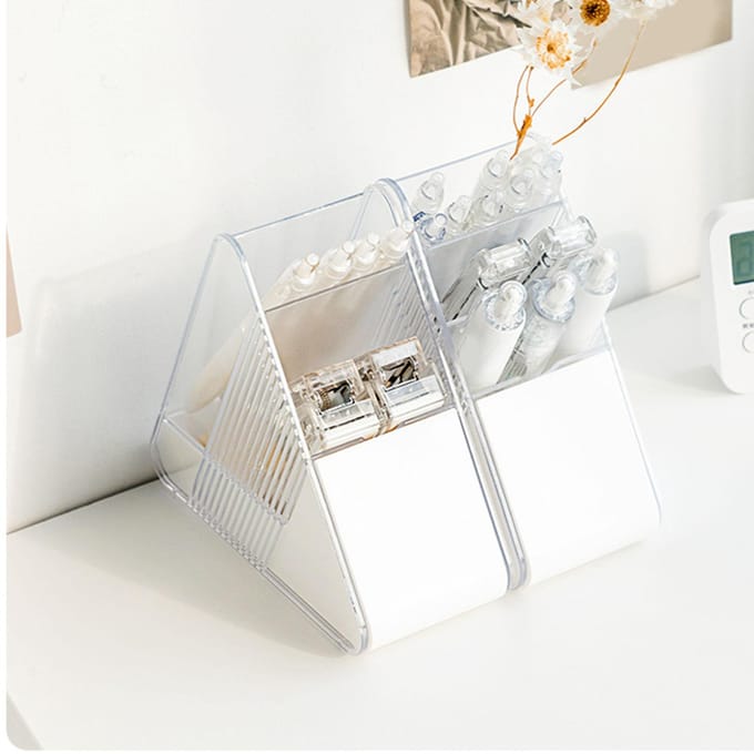Pennenhouder Schuin Ruimtebesparend Multifunctionele Opbergdoos Bureau Pennenbak voor Schrijfwaren white