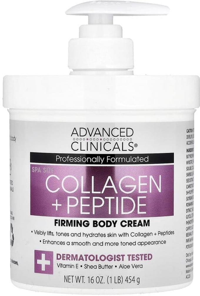 Advanced Clinicals Collagen + Peptide Body Cream – 454 g