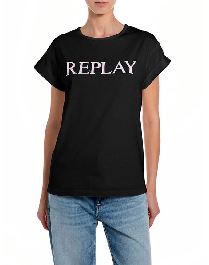 Replay W3473b.000.2660 T-shirt Met Korte Mouwen Zwart M Vrouw
