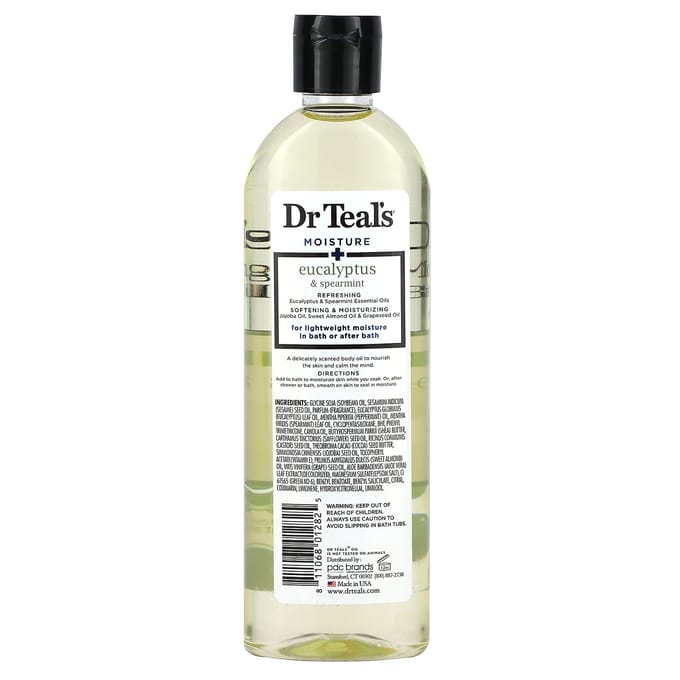 Dr. Teal's, Moisturizing Bath & Body Oil, Eucalyptus & Spearmint, 8.8 fl oz (260 ml) beige