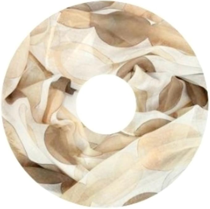 Dunne Colsjaal - Print - Khaki/Ecru - 80 x 50 cm (20304#)