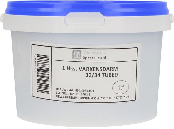 Van Beekum Specerijen - Varkensdarmen 32/34 (Hank 91,3 Meter) - 1 Stuk