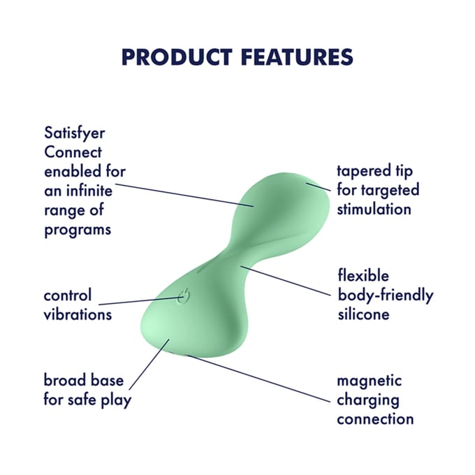 Satisfyer, Bluetooth anaal plug, Satisfyer 'Trendsetter', met app, gemaakt van siliconen, waterdicht