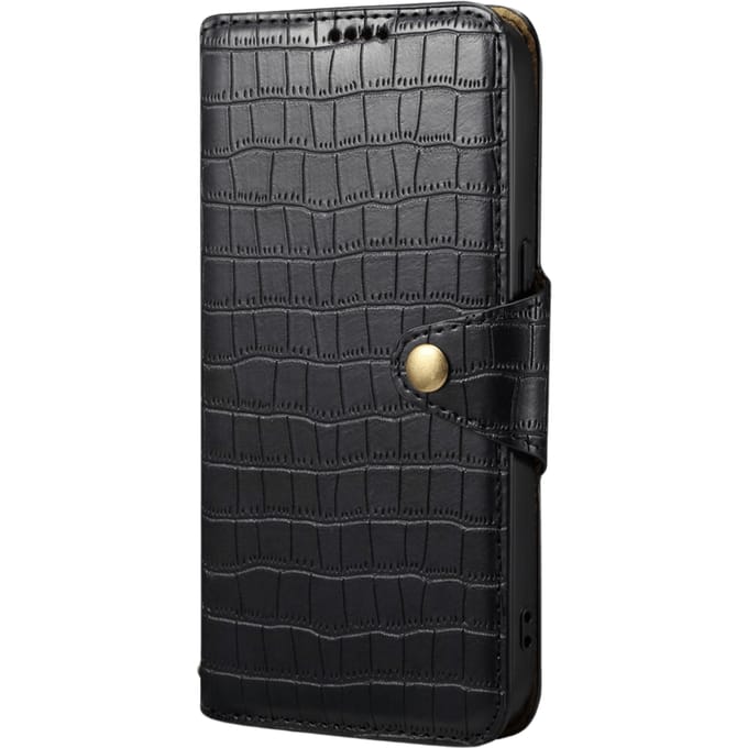Comfycase Samsung Galaxy S24 Bookcase Hoesje Krokodillenleer Zwart