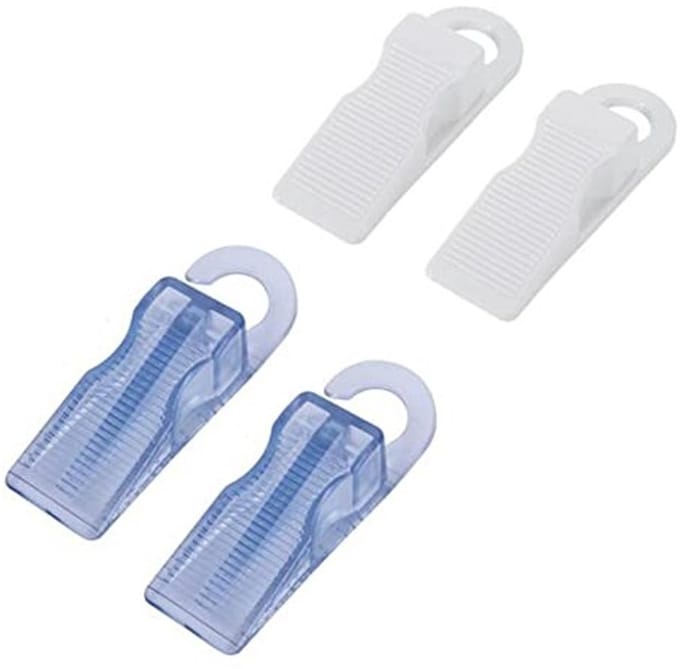 Dailygoods- Deurstoppers Hoogte Verstelbaar - Rubber Deurstopper - Antislip - Transparant/Wit - Set van 4 - 130mm x 40mm x 30mm - Deurwig