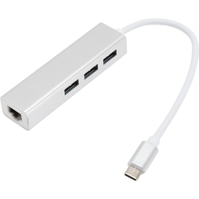 Adaptateur USB vers Ethernet 1000 Mbps haute vitesse Type C3.0 vers USB3.0 RJ45 Adaptateur réseau Gigabit pour white