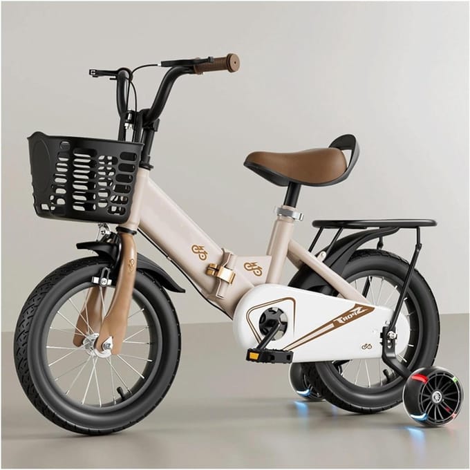 Kinderfiets - Loopfiets Rijfiets - Buiten Spelen - Opvouwbaar Frame - 18 inch - Kaki
