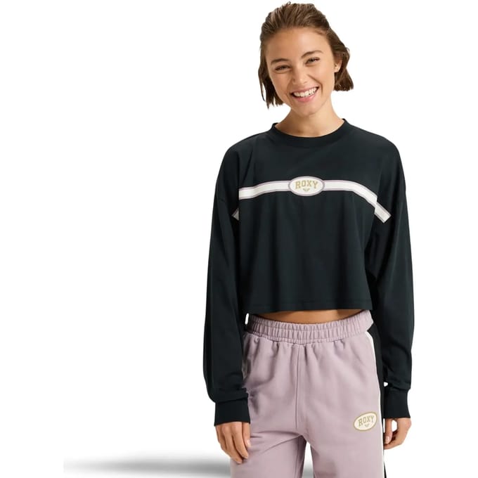 Roxy Essential Energy Boxy T-shirt Met Lange Mouwen Zwart S Vrouw
