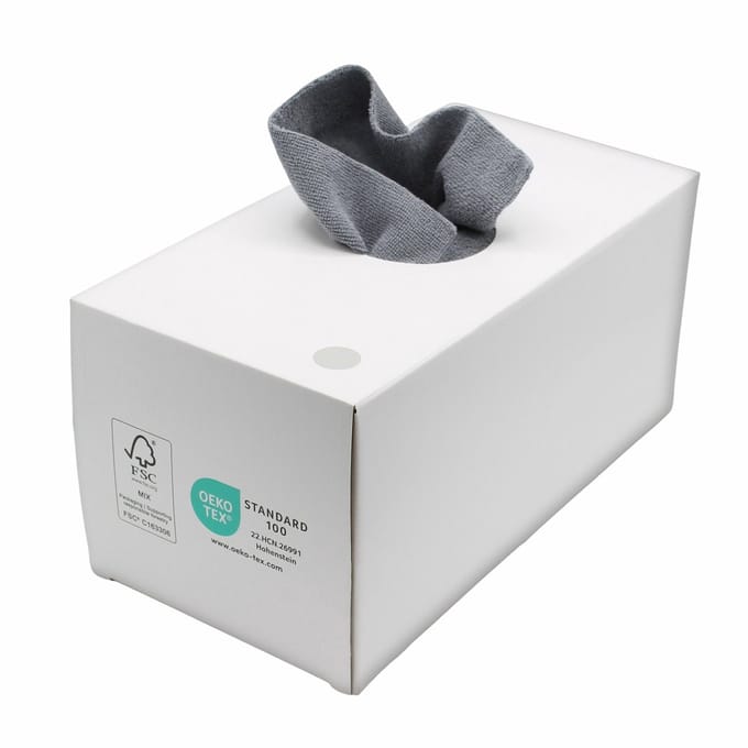 Microvezeldoeken Dispenserbox ChiaMo.nl Grijs 38 x 38 cm (50 stuks)