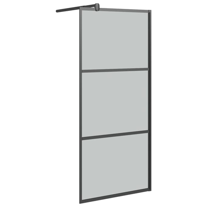 vidaXL - Douche - schermen - Zwart - 80 - x - 195 - cm - Glas - en - Aluminium