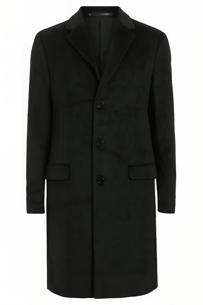 AllSaints Hal Coat Black Größe: 36 | Einreihige Mäntel Outlet | Herren | Schwarz