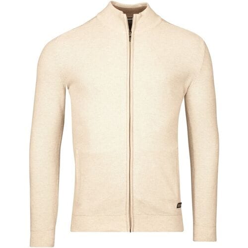 Baileys Vest Combed Cotton Cardigan Zip Allover Structure Knit Kitt Melange / male