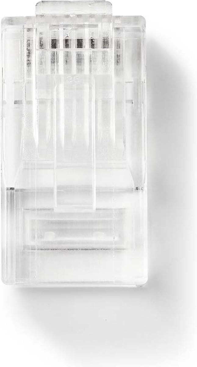 Nedis RJ45-Connector - RJ45 Pass Through - Stranded UTP CAT5 - Recht - Verguld - 10 Stuks - Polycarbonate - Transparant - Doos