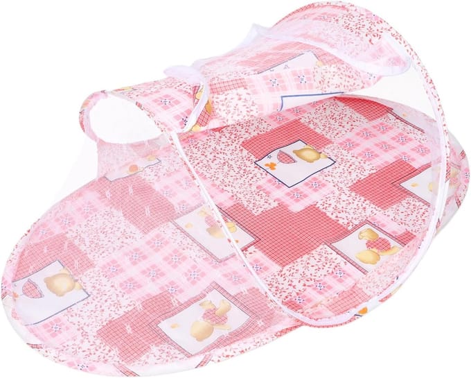 Bed Klamboe - Muggennet Baby - Insecten Weren - Opvouwbaar Boot Design - 108 x 65 cm - Roze