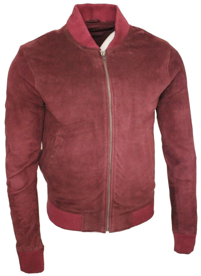 Varsity zacht suède leren bomberjack