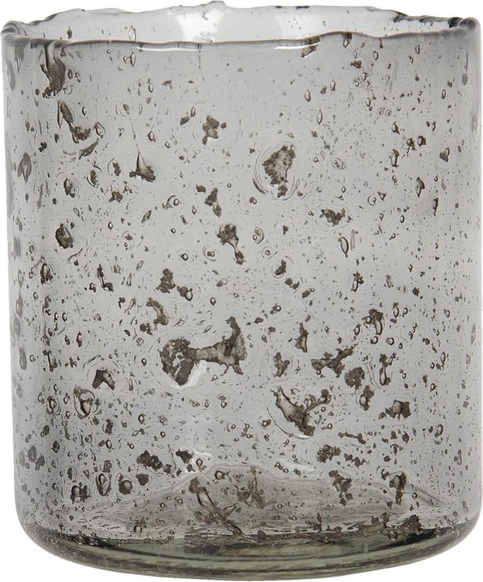 Clayre & Eef Theelichthouder Ø 10x12 cm Grijs Glas