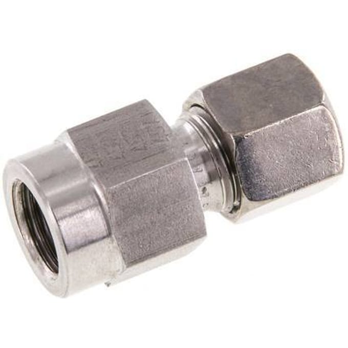 8L & G1/4'' RVS Rechte Snijringkoppeling Binnendraad voor manometers 315bar ISO 8434-1