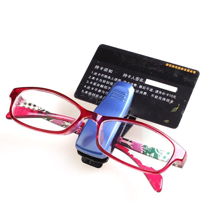 Clip de fixation sur pare-soleil auto ; fixation lunettes, tickets, etc 1pc noire mate