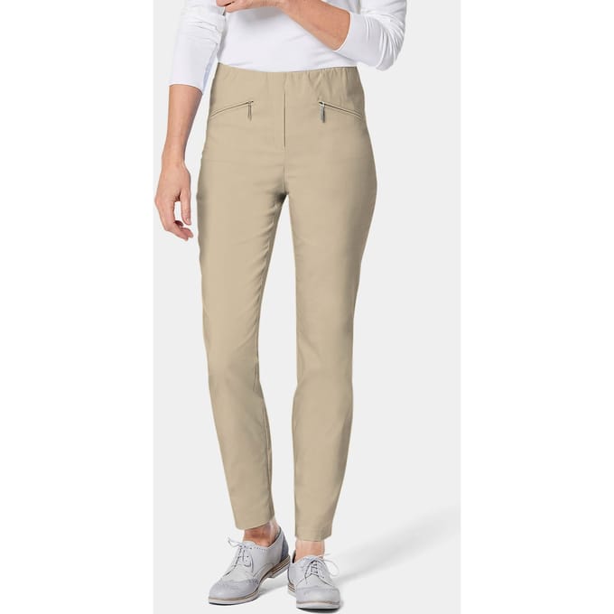 Bengaline broek LOUISA - beige - Gr. 42 van Goldner Fashion