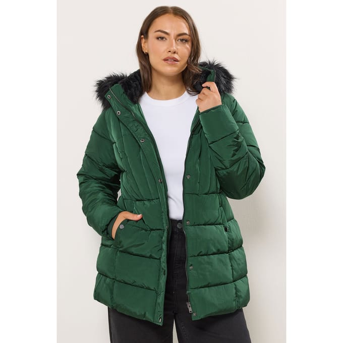 Yours Groene Korte Pufferjas Size 42