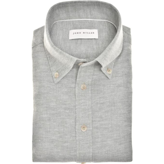 John Miller Overhemd Slim Fit  Groen 5142705
