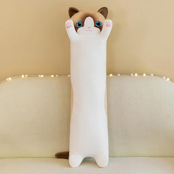 Katteneiland Kussenpop Pluche Speelgoed Lange Kattenpop Slapende Lappenpop Verjaardagscadeau 50cm