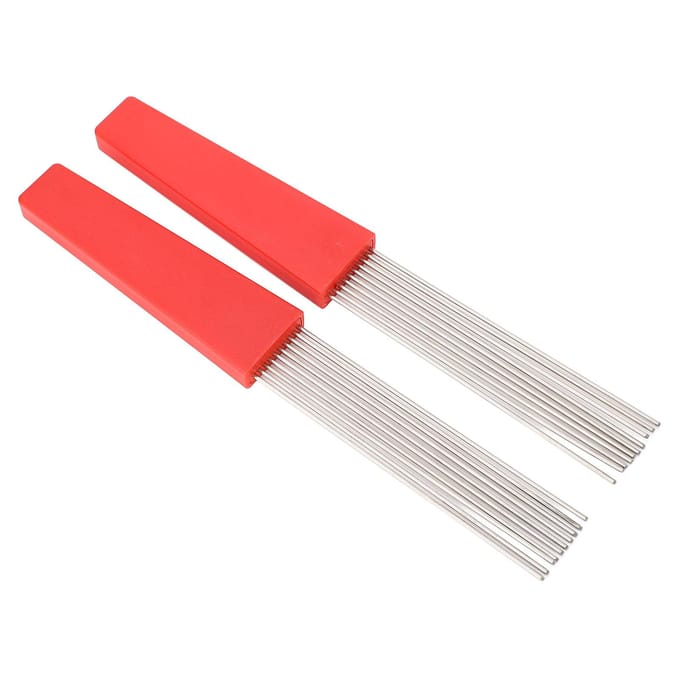 2 STUKS Guiro Schraper Borstel Ergonomisch Ontwerp Plastic en Roestvrij Staal Latijns-Amerikaanse Percussie Kamstijl red