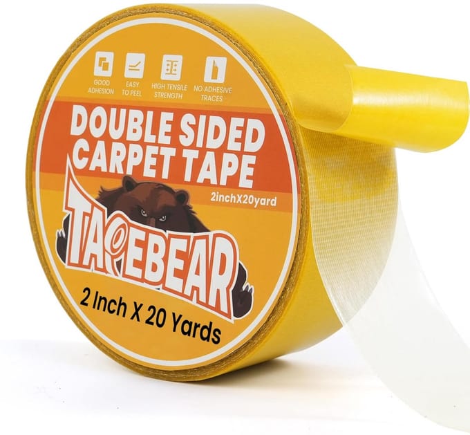 Sterke Dubbelzijdige Tapijttape - 5,8 cm x 50,8 m - Geel